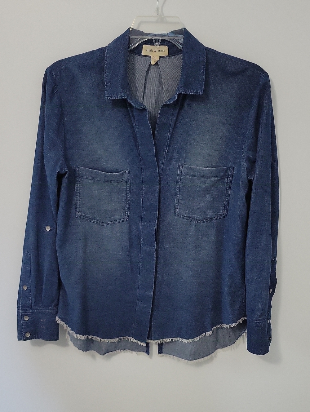 cloth & stone Washed Indigo Button-Down Shirt, Size Medium